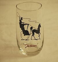 Gay Nineties Roly Poly Clear Anchor Hocking Drinking Glass Horse &amp; Buggy... - $12.86