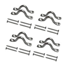 8 Pcs Stainless Steel 3/8&quot; Pad Eye Straps For Bimini Boat Top With 16 Pc... - £12.81 GBP