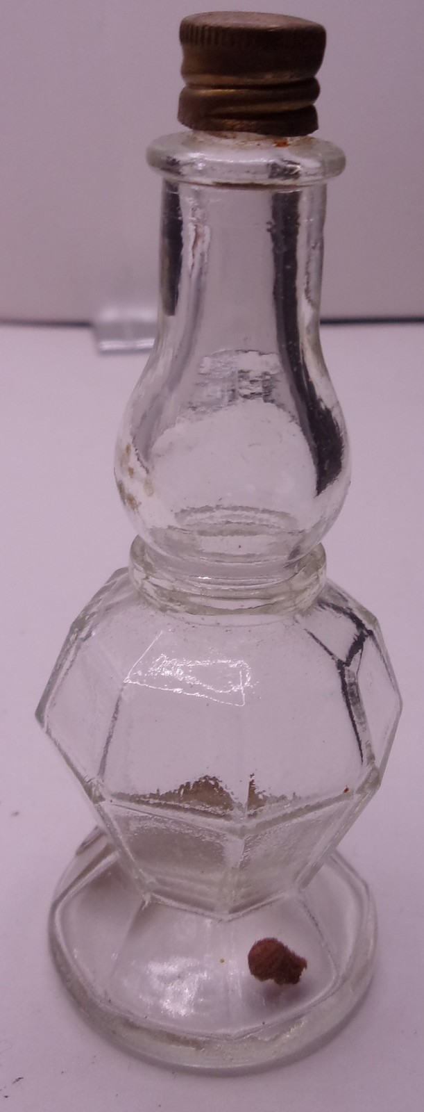 Vintage Apple Blossom Clear Glass Bottle - $3.99