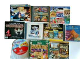 Bundle of Games 10 Disc Word Perfect Suite Gambling American Horror Puzzles - £7.69 GBP