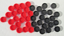 42 Connect Four 4 Replacement Pieces Checkers 21 Black &amp; 21 Red Milton B... - £7.95 GBP
