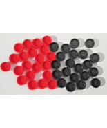 42 Connect Four 4 Replacement Pieces Checkers 21 Black &amp; 21 Red Milton B... - £7.83 GBP
