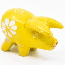 Vaneal Group Hand Carved Kisii Soapstone Tiny Miniature Yellow Pig Figurine - £11.13 GBP