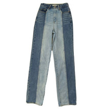 PACSUN 90&#39;s Boyfriend Blue Jeans Womens size 24 High Rise Straight 2-Tone Denim - £17.97 GBP