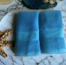 Ralph Lauren Wescott St Tropez Blue Hand Towels Set Of 2 Beach Summer Home - $43.98