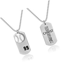Men&#39;s Baseball Player No.99 Cross Necklace I Can - $60.48