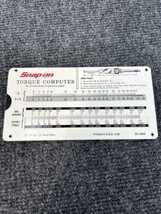 Vintage Snap-On Tools Torque Computer Slide Chart Form No. SS-306G USA 2/1985 - £11.67 GBP