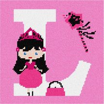 Pepita Needlepoint kit: Letter L Princess Pink, 7&quot; x 7&quot; - £40.59 GBP+