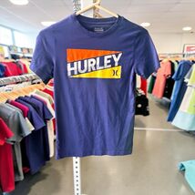 Hurley Boys Graphic Tee Size Medium Navy Logo Shirt Cotton Surf Style EUC - $17.82