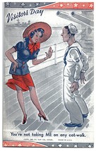 Visitor&#39;s Day Exhibit  Supply Co Chicago Military Patriotic Comic Postcard 1941 - £13.90 GBP