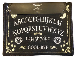 Halloween Ouija Board Fabric Placemats Thro Marlo Lorenz Set of 4 Black White - £30.75 GBP