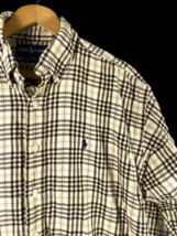 Ralph Lauren Shirt Size Medium Mens Blaire Button Down White Ivory Brown... - £25.77 GBP