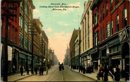 Vtg Postcard 1911 Altoona PA Pennsylvania Eleventh Ave Looking West From 13th - £3.32 GBP