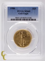 1986 Gold 1/2 Oz. American Eagle Ausgewählten Von PCGS As MS-69 ! Groß B... - $2,672.23