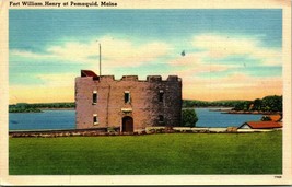 Fort William Henry At Pemaquid Bristol Maine Building UNP Linen Postcard Unused - £3.07 GBP