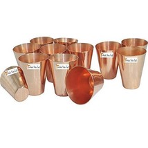 Set of 12 - Prisha India Craft  Small Solid Copper Moscow Mule Shot Glasses, Cap - £57.52 GBP