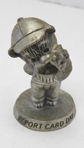 Vintage Drury Studios Fine Pewter Made in USA Bear flowers Bad Report Day - £3.09 GBP