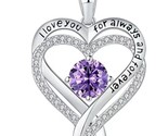 Jewelry for Women Wife Infinity Heart Birthstone ILoveYou Necklace Silve... - $49.50