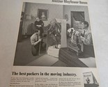 Another Mayflower Bonus Moving Vintage Print Ad Woman Two Men Packing Be... - $10.98