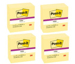 Post-it Super Sticky Notes, Canary Yellow, 3 in. x 3 in., 90 Sheets, 4 Pads 4 PK - £15.17 GBP