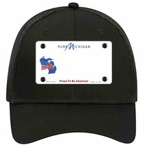Pure Michigan Proud To Be American Novelty Black Mesh License Plate Hat - £22.79 GBP