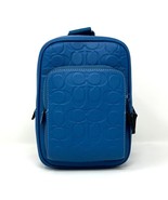 Coach Track Pack 14 In Signature Leather Blue Jay Leather CH072 - $149.69