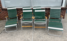 Vintage Aluminum LAWN CHAIRS SET Folding Chaise Lounge pool patio pair T... - $550.99 CAD
