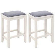 2 Pieces 25 Inch Upholstered Bar Stool Set with Solid Rubber Wood Frame ... - $2,756.26 MXN