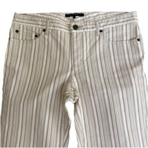 Theory Womens Beige White Striped Capri Cropped Denim 5 Pocket Pants Size 8 - $44.50