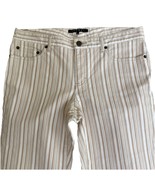 Theory Womens Beige White Striped Capri Cropped Denim 5 Pocket Pants Size 8 - €38,14 EUR