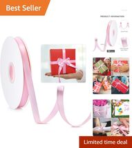 Versatile 3/8" Solid Pink Ribbon - 50 Yards for Every Festive Occasion &amp;... - $13.81
