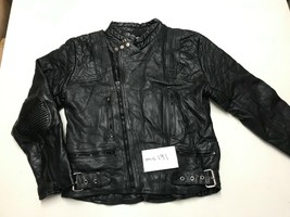 AI Vintage Motorcycle Leather Jacket in Black Label 48 Armpit/armpit 22&quot;(mc191) - £52.78 GBP