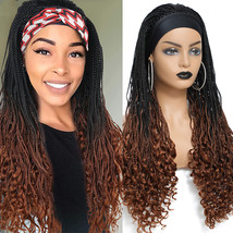 18 inch Micro box braid curly end 1b ombre 30 lace wig afro curly lace front wig - £71.14 GBP