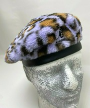 Kangol Leopard Print Faux Fur Lavender Beret Hat - £95.70 GBP
