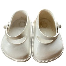 Vintage Fairyland Toy Prod White Vinyl Doll Shoes Mary Janes No 00 Made in USA - £11.87 GBP