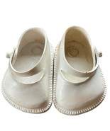Vintage Fairyland Toy Prod White Vinyl Doll Shoes Mary Janes No 00 Made ... - £11.68 GBP