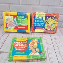 Lot Of 3, Fast Track Learning Geography Europe, Africa, America Card Game - $9.45
