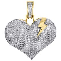 3.00 Ct Round Cut Diamond Cluster Heart Pendant 14K Yellow Gold Finish   - £87.92 GBP