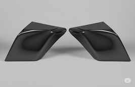 Black Pearl Stretched Extended Side Covers For Harley Street Road Glide - $147.51