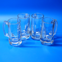 Libbey Glass Beer Mug Steins Thumb Rest Rounded Panels 12 Ounce - Heavy Set Of 4 - $24.54