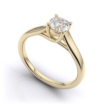 1CT Moissanite Prong Set Cathedral Engagement Ring in 10K Yellow Gold Over - £93.24 GBP