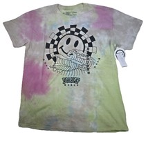 Neff World Happy Face Wave Tie Dye Multicolor Short Sleeve Graphic Men&#39;s... - $17.33