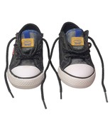 Levis Stan Buck Sneakers Black Royal Denim Logo Casual Shoes Kids Size 7 - $14.18 CAD