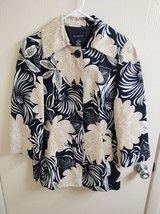 RAFAELLA WOMEN&#39;S BLAZER/JACKET. SIZE: 10. FLORAL. 3/4 SLEEVE. 100% COTTON - $13.50