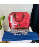 DOONEY AND BOURKE Snake Print Leather Satchel Tote Bag, Red/Brown, NWT - $176.72