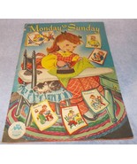 Monday to Sunday Children&#39;s Color Illustrated Soft Cover Book 1949 Merri... - £15.62 GBP
