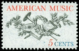 1252, MNH 5¢ Partial Blue Omitted Error American Music Stamp - Stuart Katz - £35.97 GBP