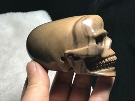 Natural Ocean Jasper Carved Skull Realistic Healing Crystal Healing  L01... - £34.37 GBP