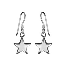 Plain Silver Star 925 Sterling Silver Fish Hook Earrings - £11.43 GBP