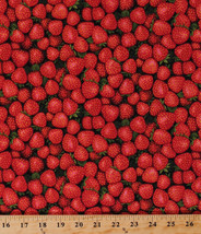 Cotton Strawberries Strawberry Fruits Foods Cooking Fabric Print BTY D574.59 - £11.95 GBP